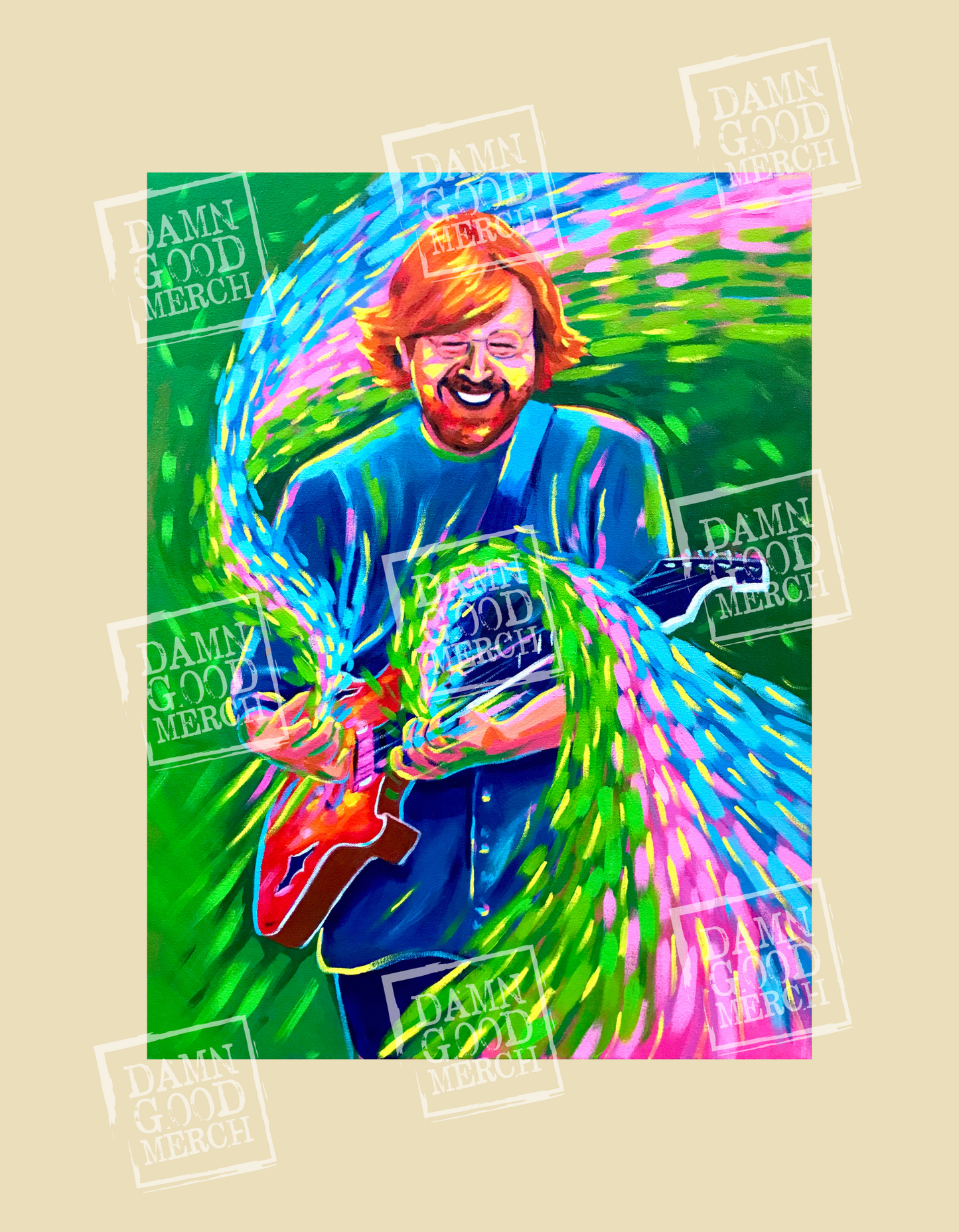 Trey Anastasio Painting "Waves" Lot T-Shirt - Billy Hodes Phish Artist Collection