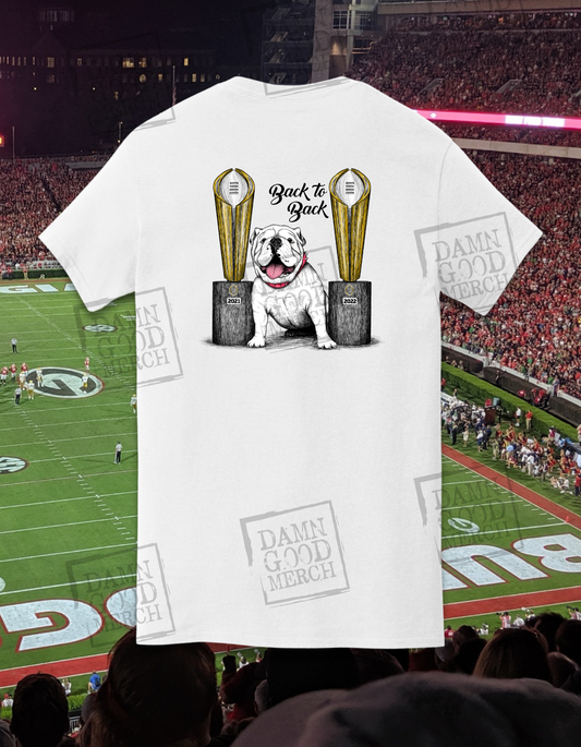 Back to Back - UGA College Football T-Shirt - Emily Sidoruk Artist Collection