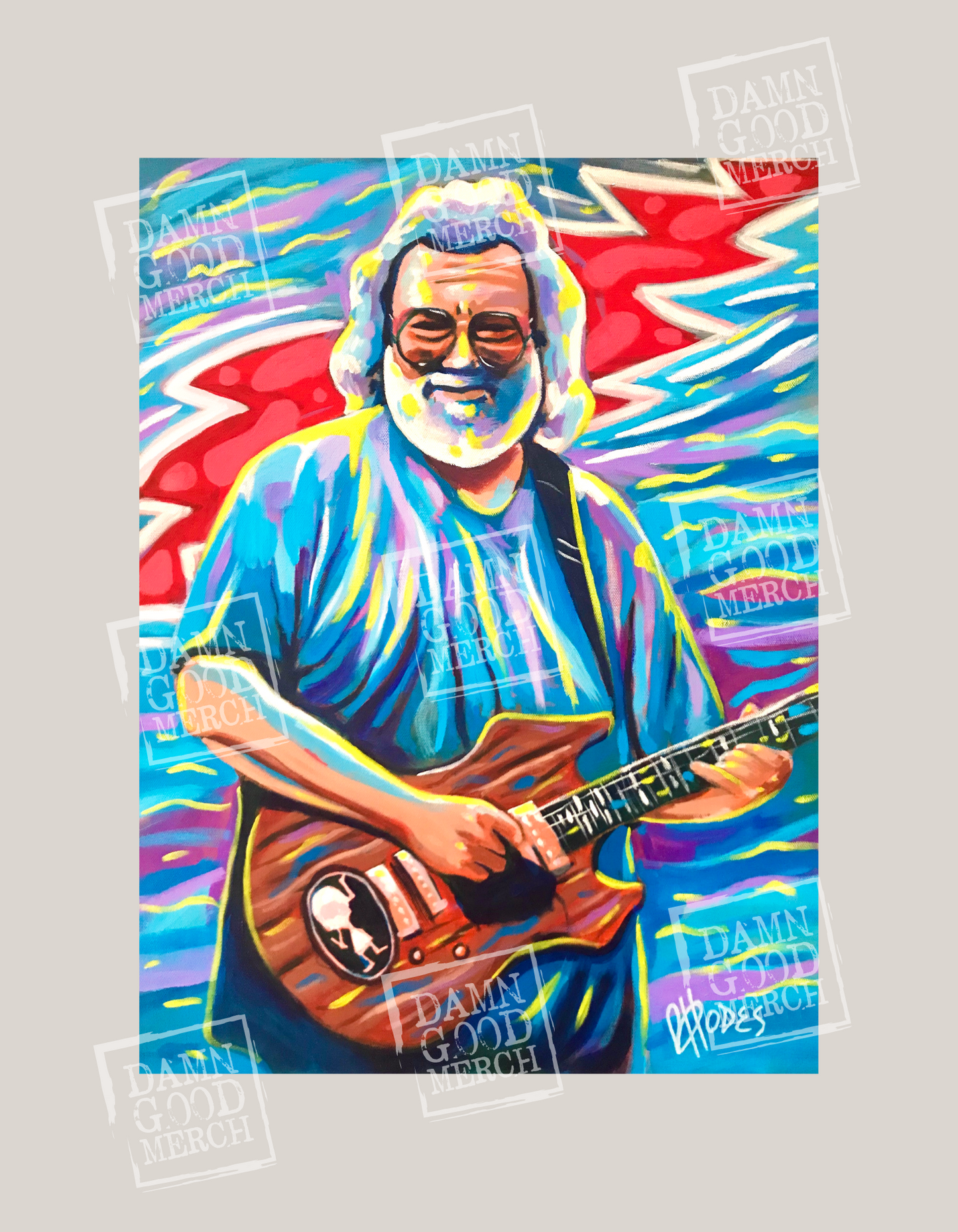 Jerry Garcia Painting "He's Gone" Lot T-Shirt - Billy Hodes Grateful Dead Artist Collection